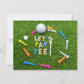 Golf Par Tee Party Einladung mit Golfball (Vorderseite)