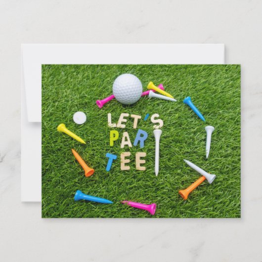 Golf Par Tee Party Einladung mit Golfball (Vorderseite)
