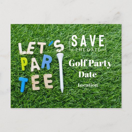 Golf Par Tee Party Einladung mit Golfball (Vorderseite)