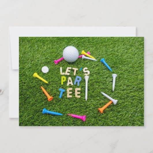 Golf Par Tee Party Einladung mit Golfball (Vorderseite)