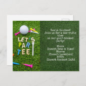 Golf Par Tee Party Einladung mit Golfball (Vorne/Hinten)