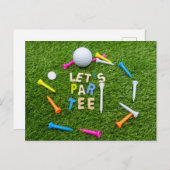 Golf Par Tee Party Einladung mit Golfball (Vorne/Hinten)