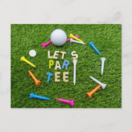 Golf Par Tee Party Einladung mit Golfball (Vorderseite)