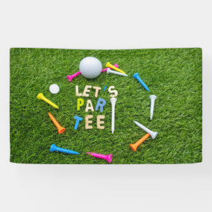 Golf Par Tee Party mit Golfball bunten T-Shirts Banner