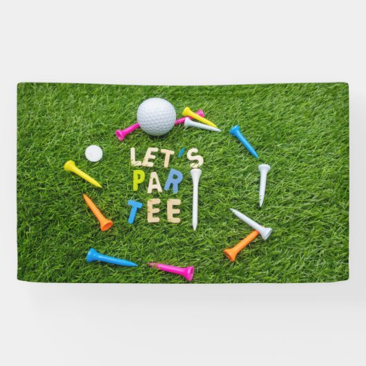 Golf Par Tee Party mit Golfball bunten T-Shirts Banner (Horizontal)