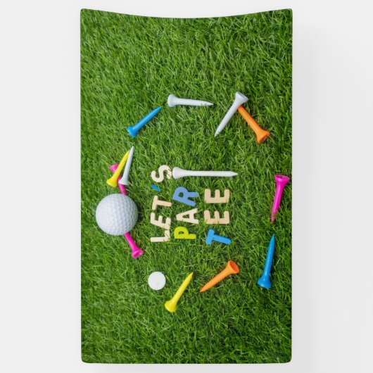 Golf Par Tee Party mit Golfball bunten T-Shirts Banner (Vertikal)
