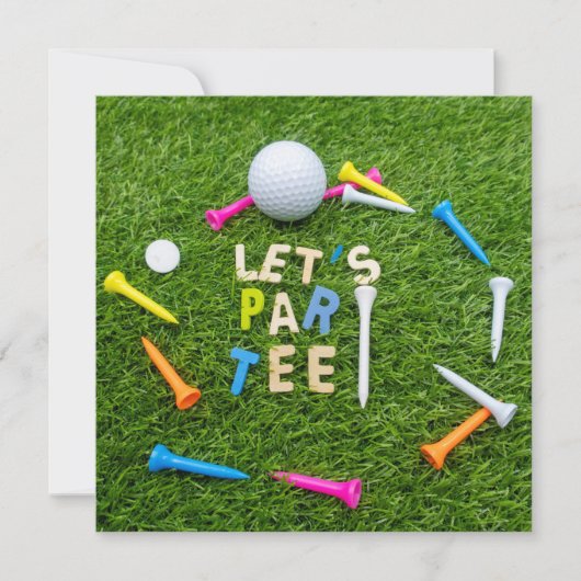 Golf Par Tee Party mit golfbunten T-Shirts (Vorderseite)