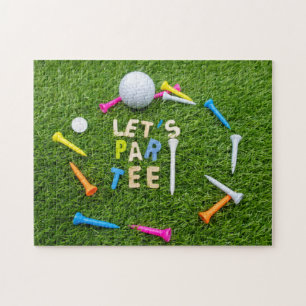 Golf Par Tee Party mit golfbunten T-Shirts Puzzle