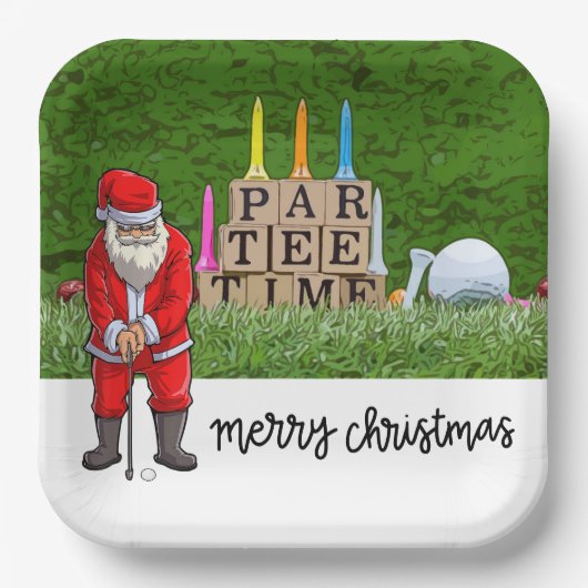 Golf Par tee Party Weihnachten Weihnachten lustig Pappteller (Vorderseite)