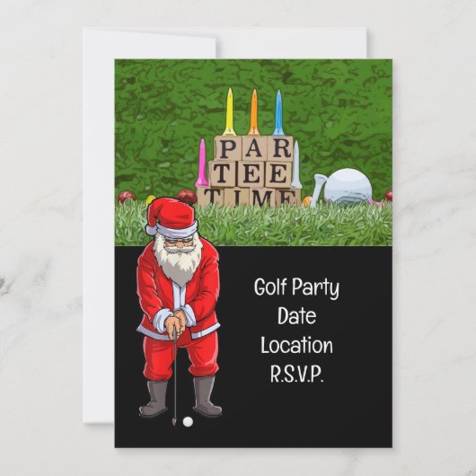 Golf Par Tee Party Weihnachtsfeier Einladung (Vorderseite)