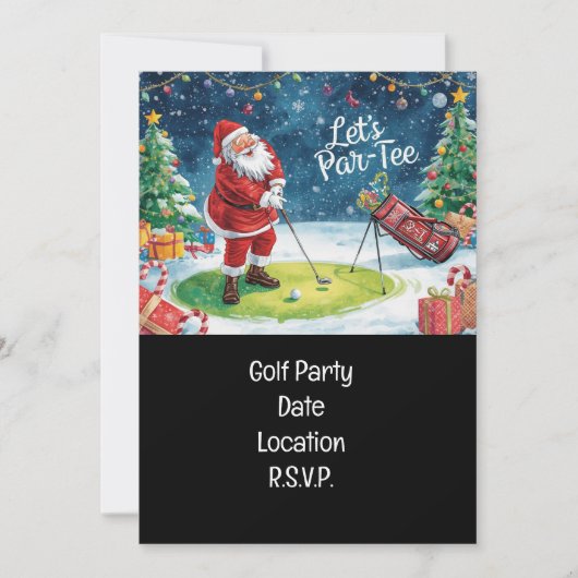 Golf Par Tee Party Weihnachtsfeier Einladung (Vorderseite)