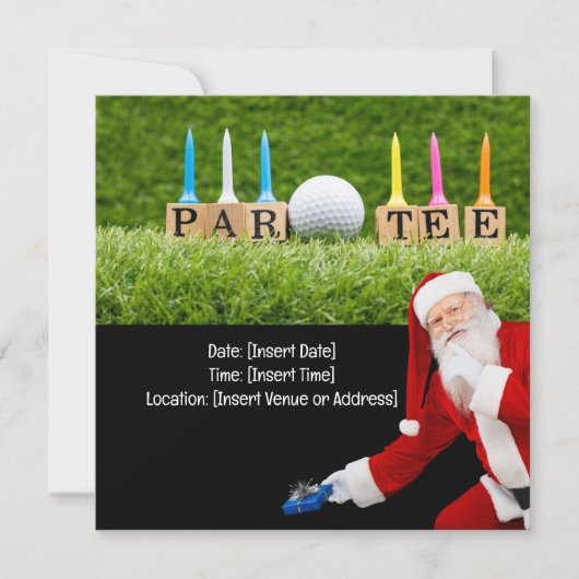 Golf Par Tee Party Weihnachtsfeier Save The Date (Vorderseite)