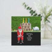 Golf Par Tee Party Weihnachtsfeier Save The Date (Stehend Vorderseite)