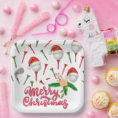 Golf Par Tee Party Weihnachtsmannmütze Weihnachten Pappteller (Party)