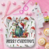 Golf Par Tee Party Weihnachtsmannmütze Weihnachten Pappteller (Party)