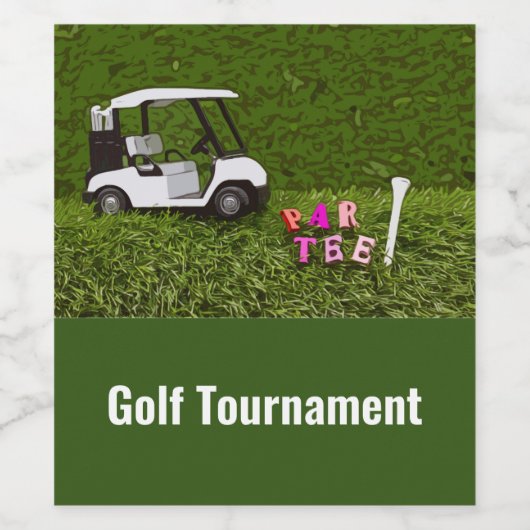 Golf Par Tee Party Zeit mit Golfball auf Grün Weinetikett (Einzelnes Label)
