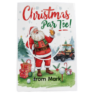 Golf Par-Tee Weihnachtsfeier mit dem Weihnachtsman Mittlere Geschenktüte