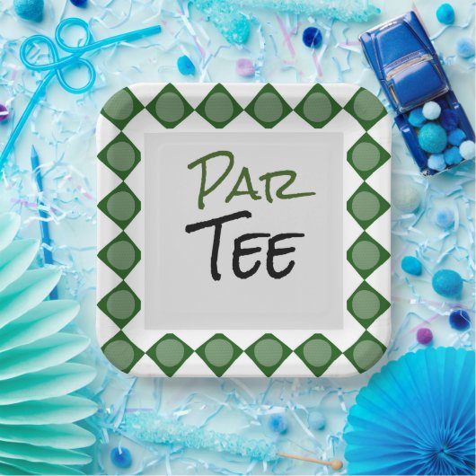 Golf Par Tee Wort für Golfball  Pappteller (Party)