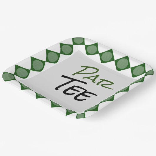 Golf Par Tee Wort für Golfball Pappteller (Gewinkelt)