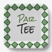Golf Par Tee Wort für Golfball Pappteller (Vorderseite)