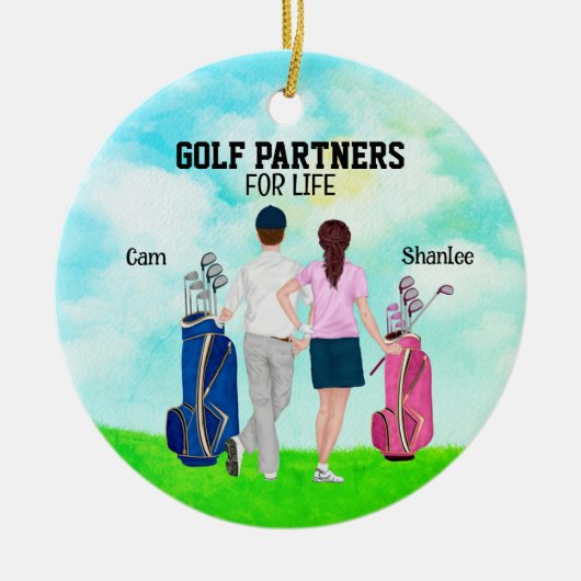 Golf Partner für das Leben individuelle Name Keramik Ornament (Vorne)