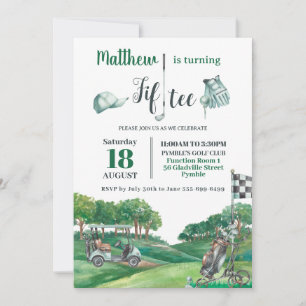 Golf Party 50. Fünfter Geburtstag Green Golfplatz Einladung