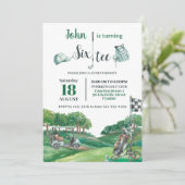 Golf Party 60. Geburtstag Sechzig Einladung (Stehend Vorderseite)