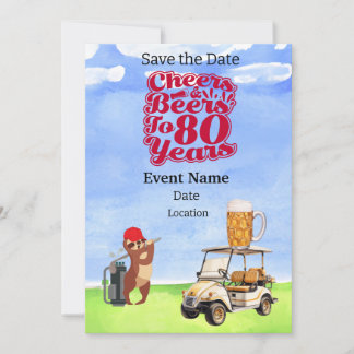 Golf Party 80. Geburtstag Save the Date für Golfer Einladung