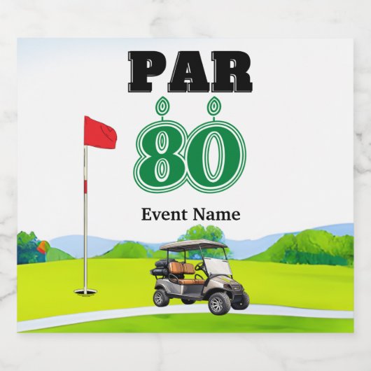 Golf Party 80. Geburtstag Schaumweinetikett (Einzelnes Label)