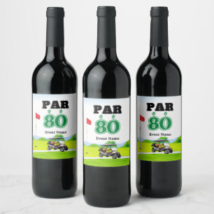 Golf Party 80. Geburtstag Weinetikett
