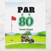 Golf Party 80. Geburtstag Weinetikett (Einzelnes Label)