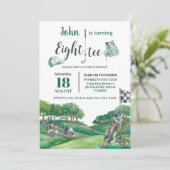 Golf Party 80. Geburtstag Wende Achtzig Einladung (Stehend Vorderseite)