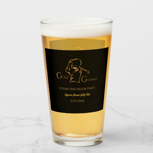Golf Party - Bachelor Party Golfers Luxus Gold Glas (Vorne (Gefüllt))