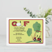 Golf Party Einladung (Stehend Vorderseite)