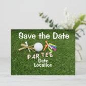 Golf-Party Einladung mit Golfball und Tee (Stehend Vorderseite)