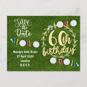 Golf Party Einladung Save the Date 60. Geburtstag