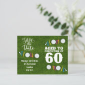 Golf Party Einladung Save the Date 60. Geburtstag (Stehend Vorderseite)