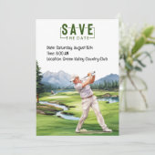 Golf Party Einladung Wasserfarbe mit Golfer (Stehend Vorderseite)