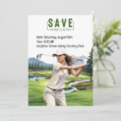 Golf Party Einladung Wasserfarbe mit Golfer (Stehend Vorderseite)