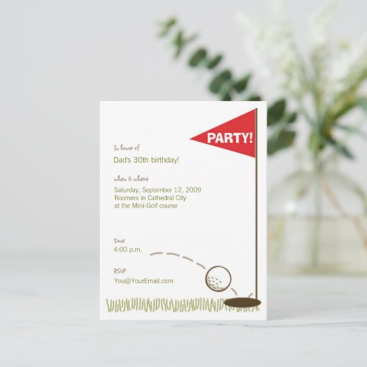 Golf-Party Einladungen (Stehend Vorderseite)