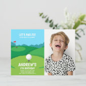 Golf-Party Einladungen mit Foto (Stehend Vorderseite)