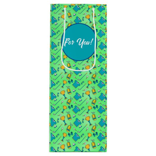 Golf Party Geschenktüte Für Weinflaschen (Vorderseite)