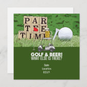 Golf Party Golf und Beer Funny Sprichwort für Golf Einladung (Vorne/Hinten)