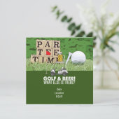 Golf Party Golf und Beer Funny Sprichwort für Golf Einladung (Stehend Vorderseite)