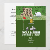 Golf Party Golf und Beer Funny Sprichwort für Golf Einladung (Vorne/Hinten)