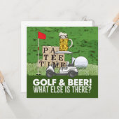 Golf Party Golf und Beer Funny Sprichwort für Golf Karte (Vorderseite/Rückseite Beispiel)