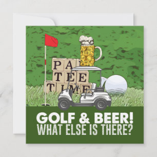 Golf Party Golf und Beer Funny Sprichwort für Golf Karte