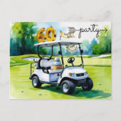 Golf Party invitation Save the Date 60th Birthday Einladungspostkarte (Vorderseite)