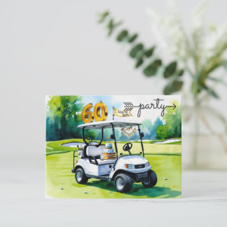 Golf Party invitation Save the Date 60th Birthday Einladungspostkarte