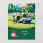 Golf Party invitation Save the Date 60th Birthday Einladungspostkarte (Vorderseite)